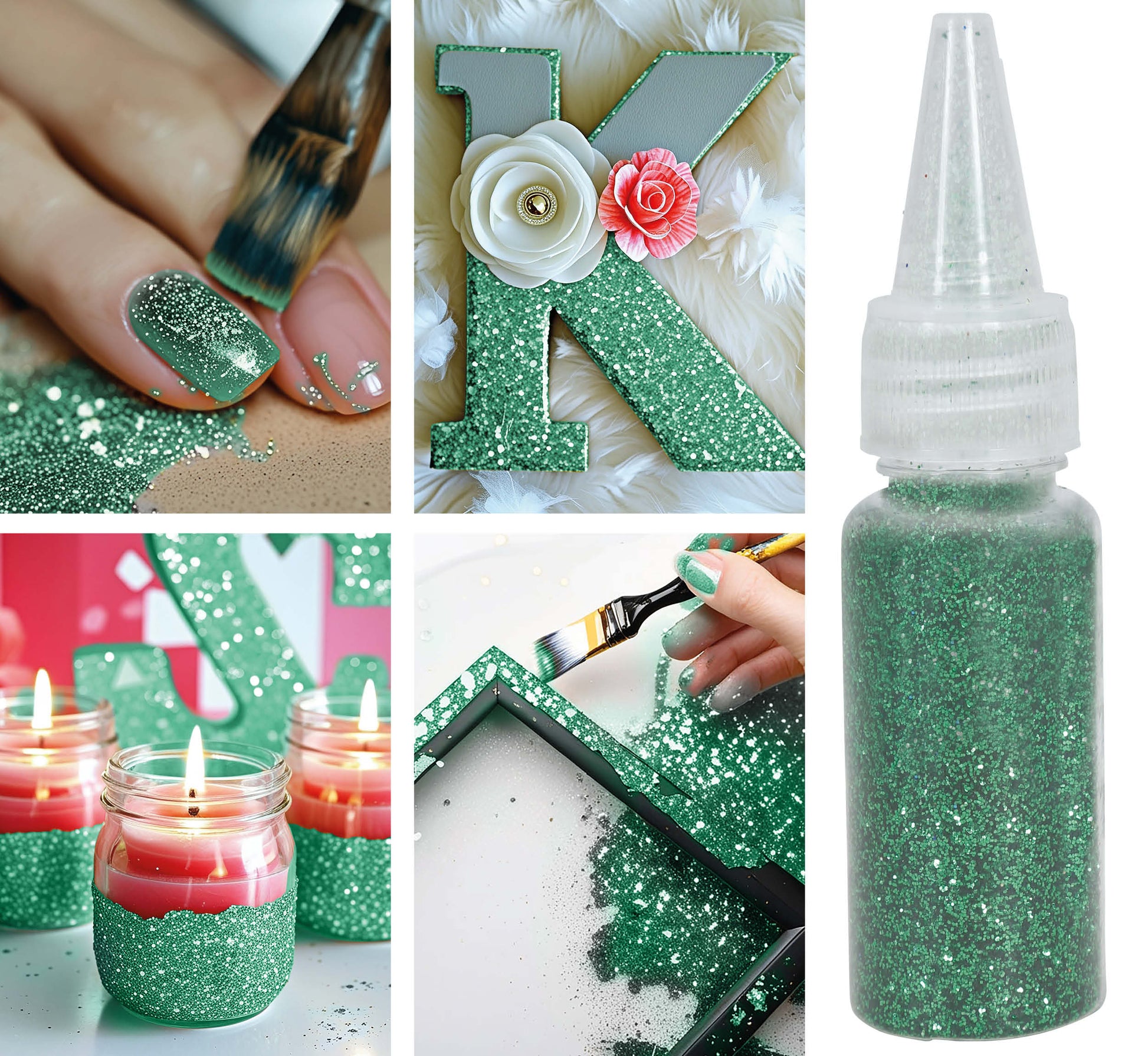 1 JAR OF BIODEGRADABLE GLITTER OF 10 GR GREEN