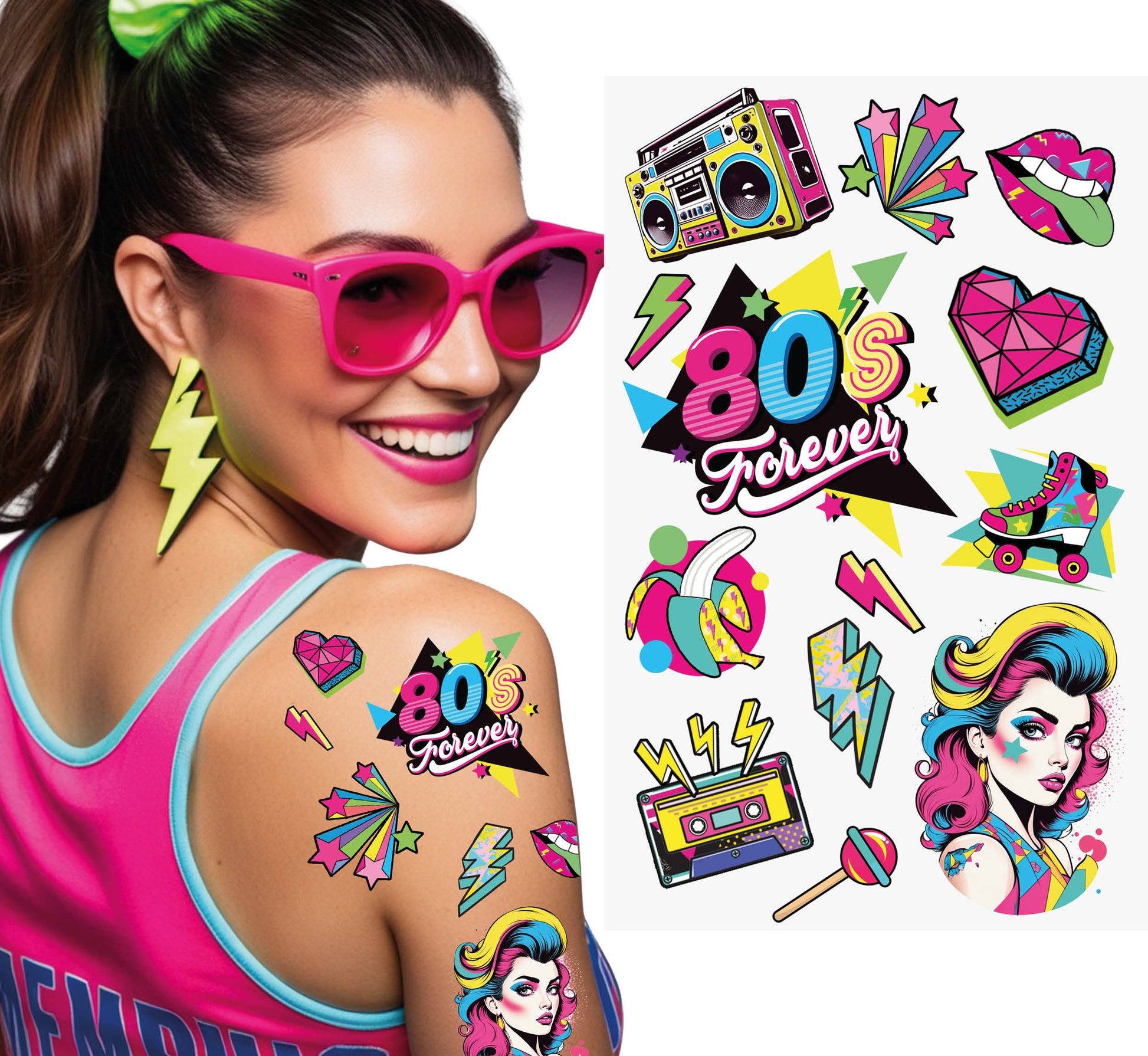 80S TATTOO SHEET 14X30 CM