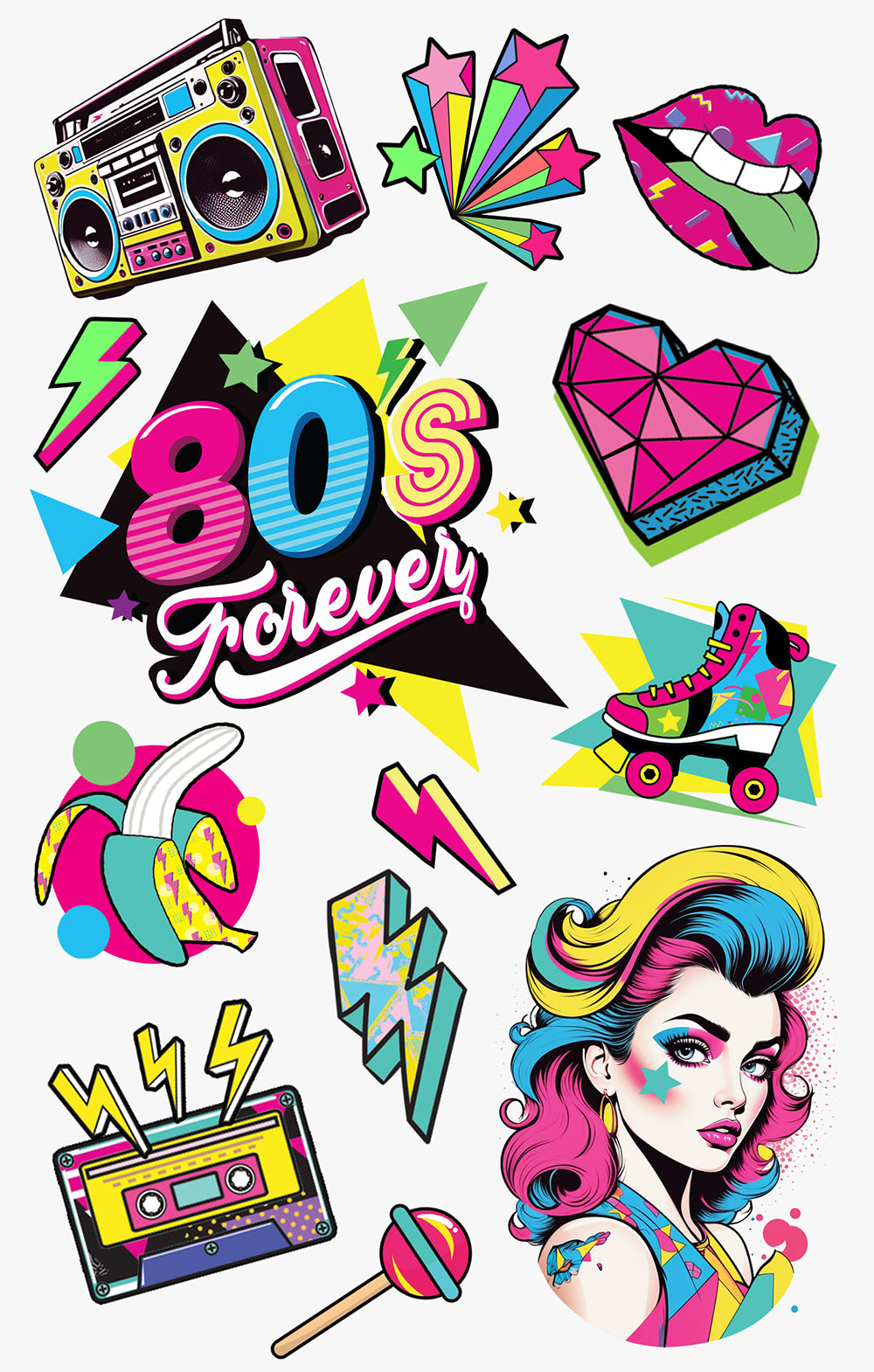 80S TATTOO SHEET 14X30 CM