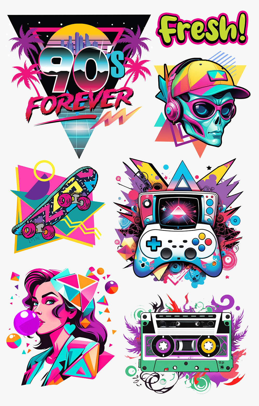90S TATTOO SHEET 14X30 CM