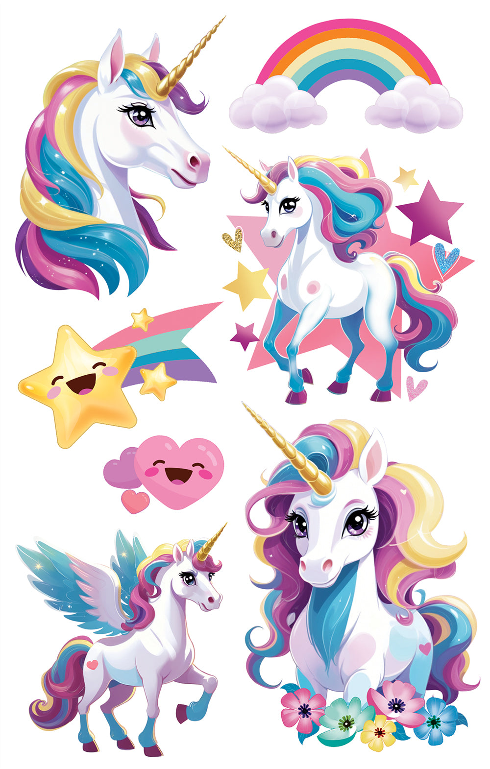 UNICORN TATTOO SHEET 14X30 CM