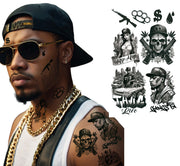 THUG LIFE TATTOO SHEET 14X30 CM
