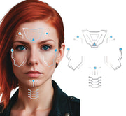 FUTURISTIC FACE TATTOO SHEET 20X20 CM