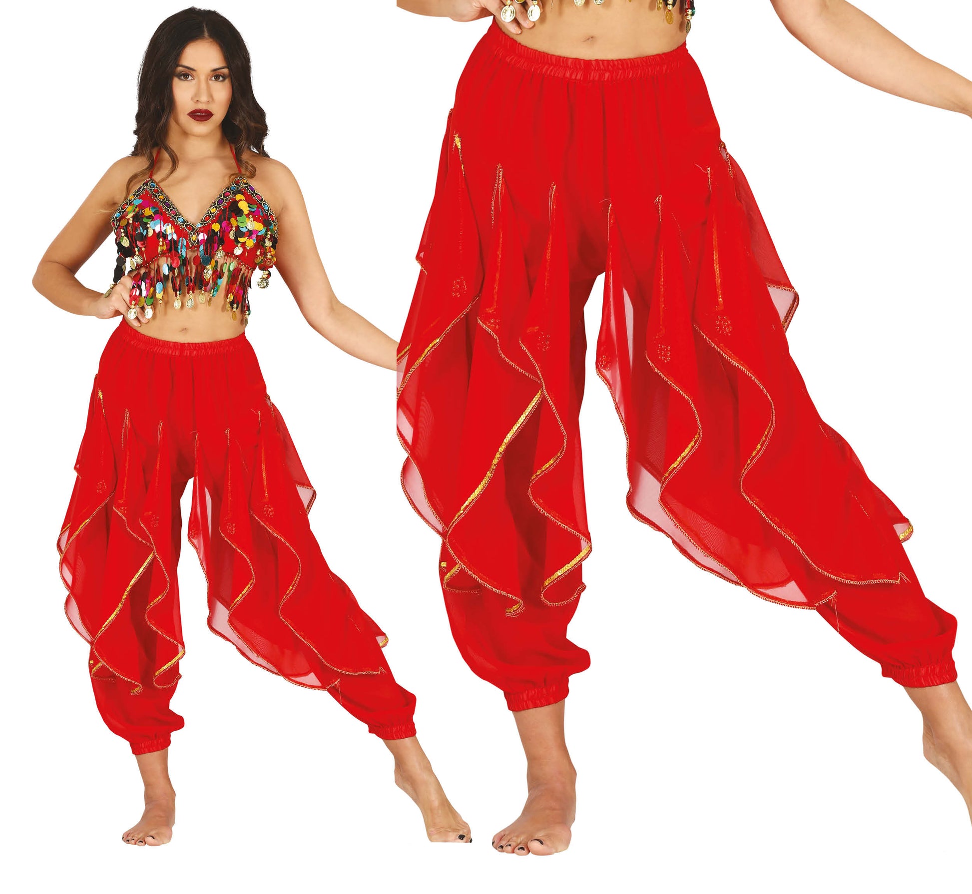 RED BELLY DANCE PANTS, HQ