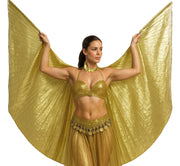 GOLD PLEATED CAPE 285 X 135 CMS