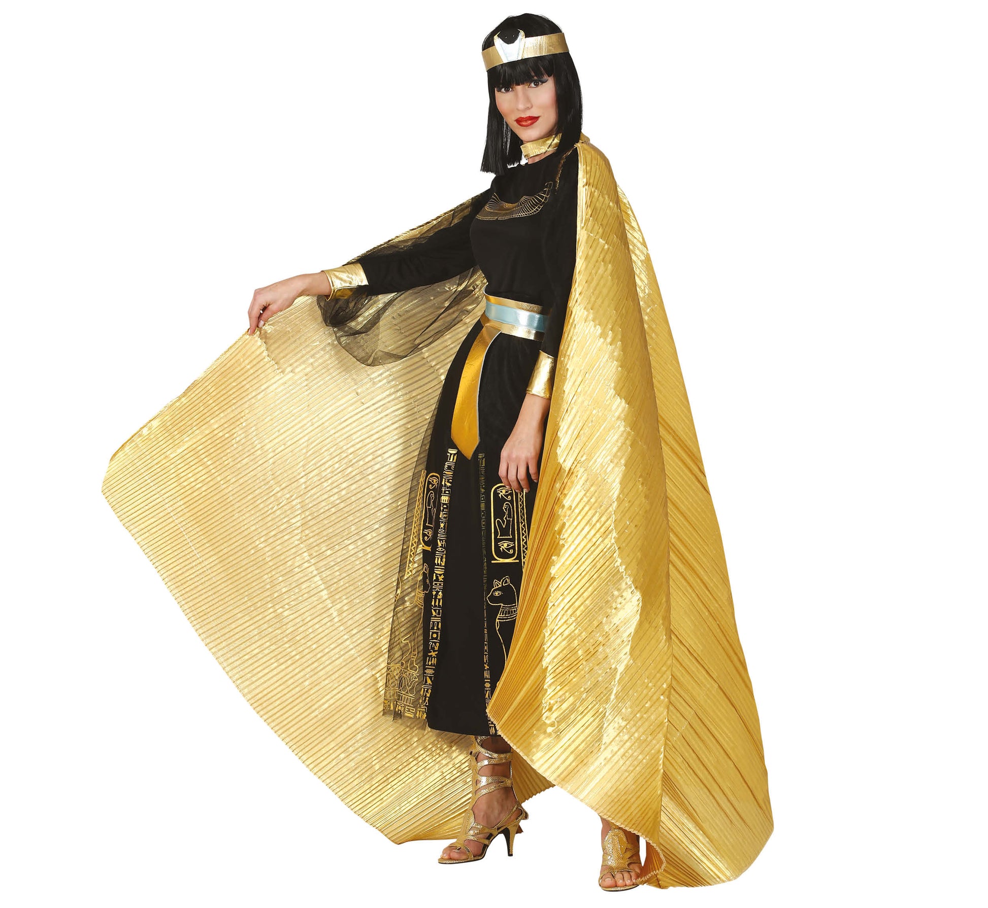 GOLD PLEATED CAPE 285 X 135 CMS