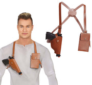 SADDLE BAG WITH GUN, POUCH AND POCKET