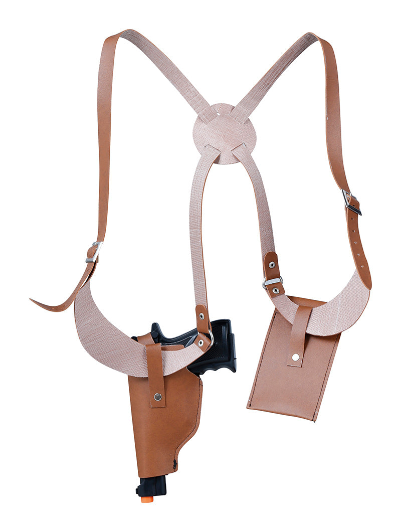 SADDLE BAG WITH GUN, POUCH AND POCKET