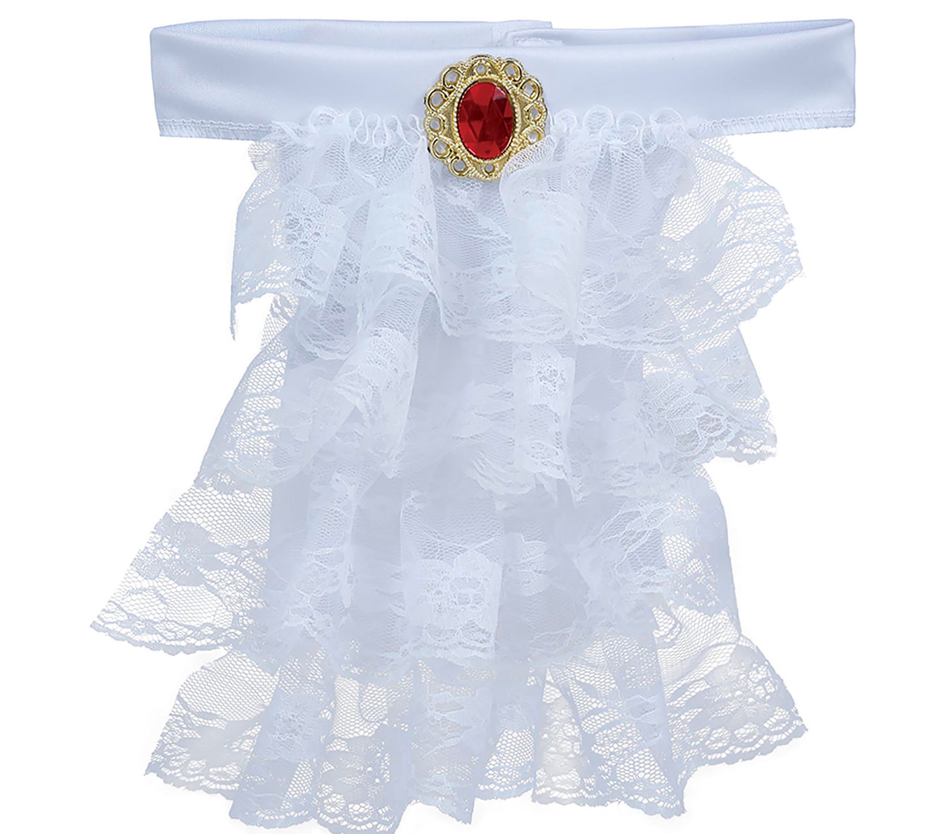 WHITE LACE JABOT