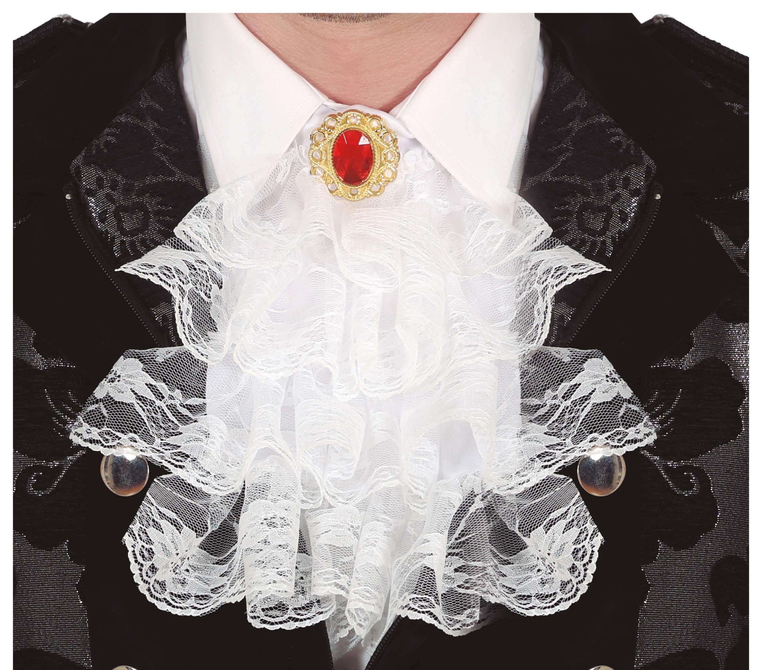 WHITE LACE JABOT