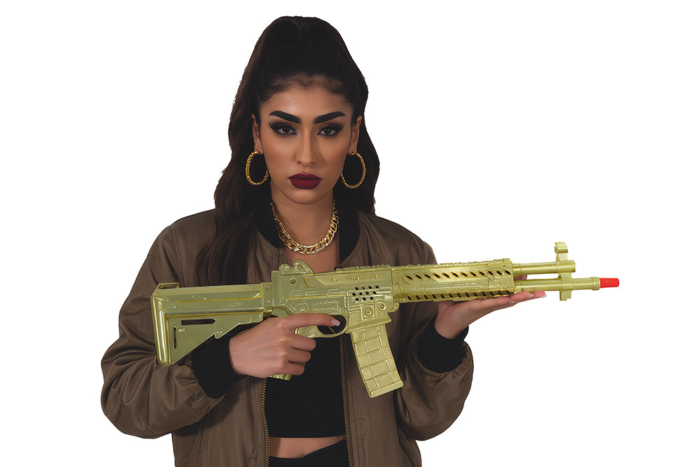 GOLD METALLIC RUSSIAN RIFLE, 58 CM