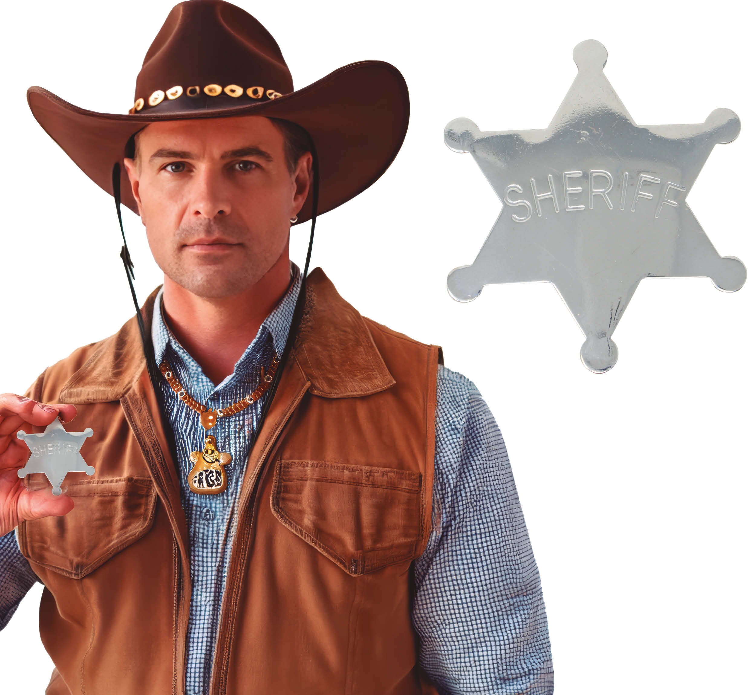 METAL SHERIFF STAR 6 CM