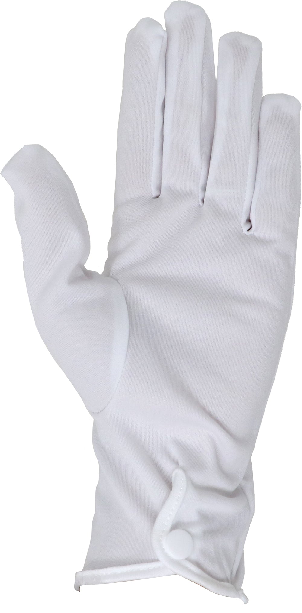 GLOVES, 24 CM., WHITE, BUTTON, ADULT, HQ