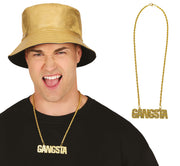 GANGSTA GOLDEN METAL NECKLACE, ADULTS
