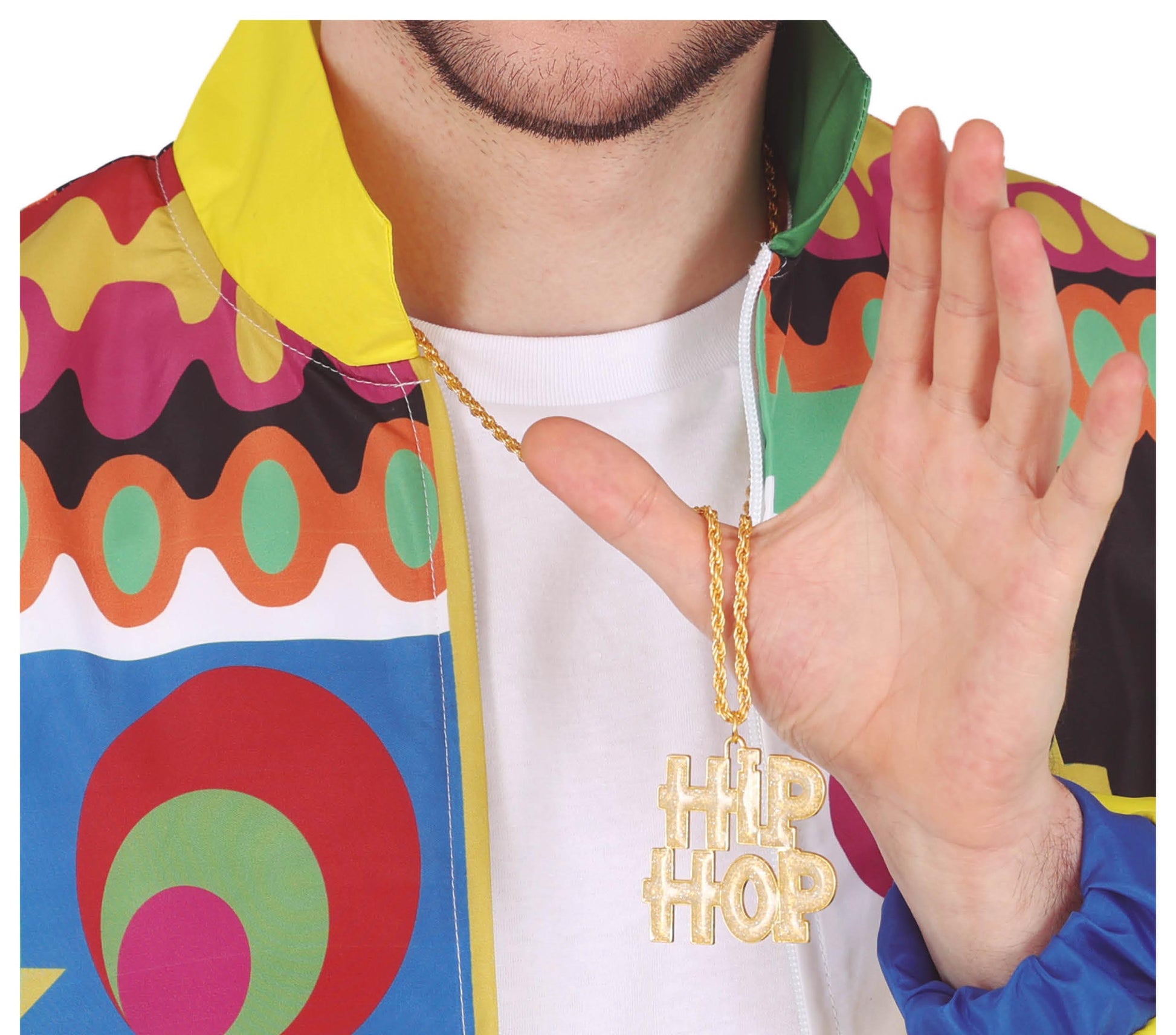 "HIP HOP" NECKLACE, METALLIC, 5X4 CMS