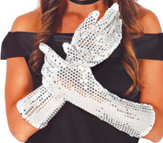 SEQUIN GLOVES, 39 CM HQ
