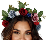 FLOWER HAIRBAND WITH LEAVES