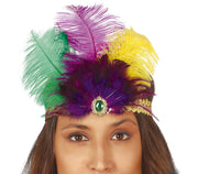 GOLD SEQUINS HEADBAND WITH FEATHERS