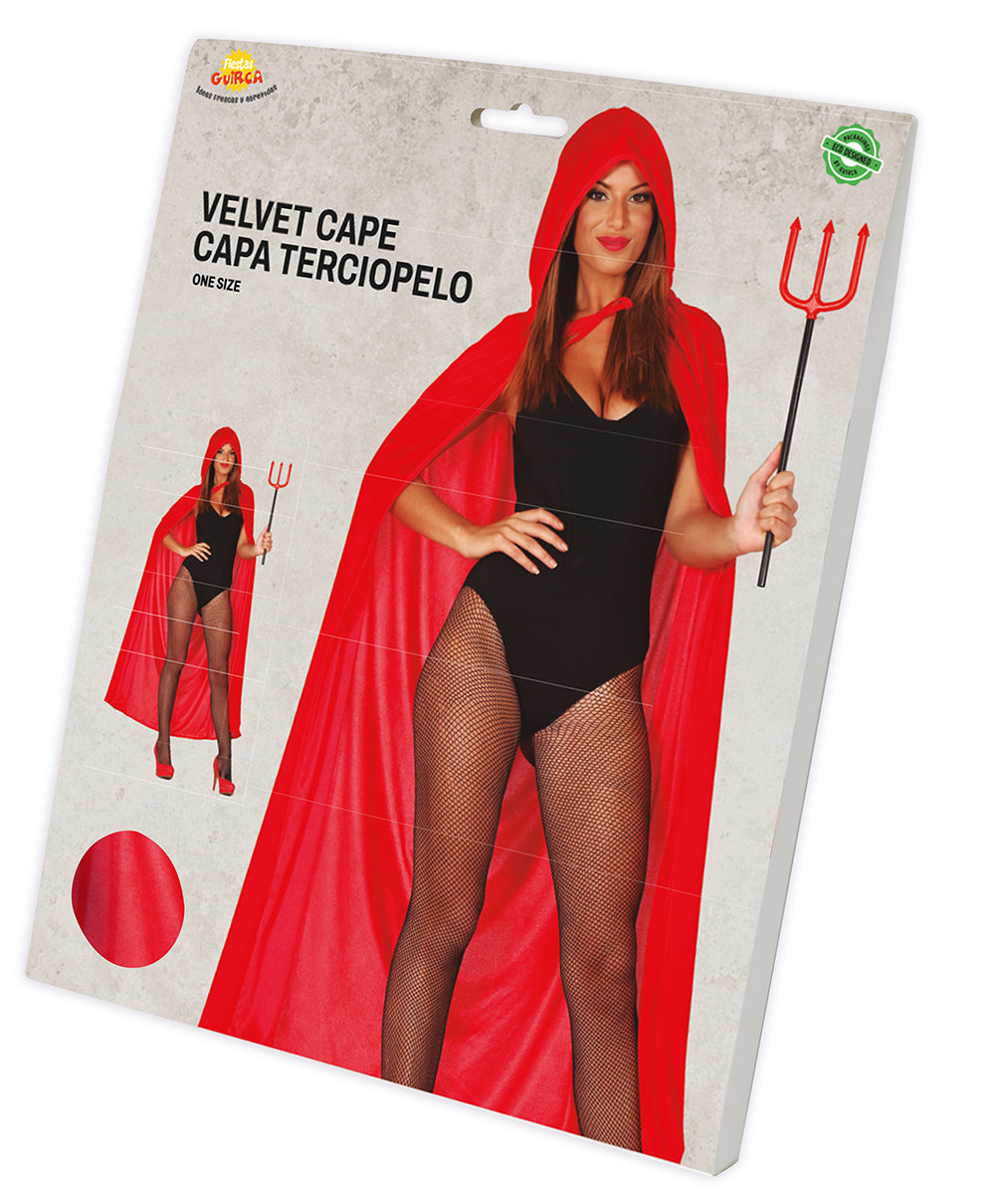 VELVET HOODED CAPE WITH HOOD, 130 CM