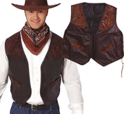 BROWN LEATHER LIKE SKIN VEST