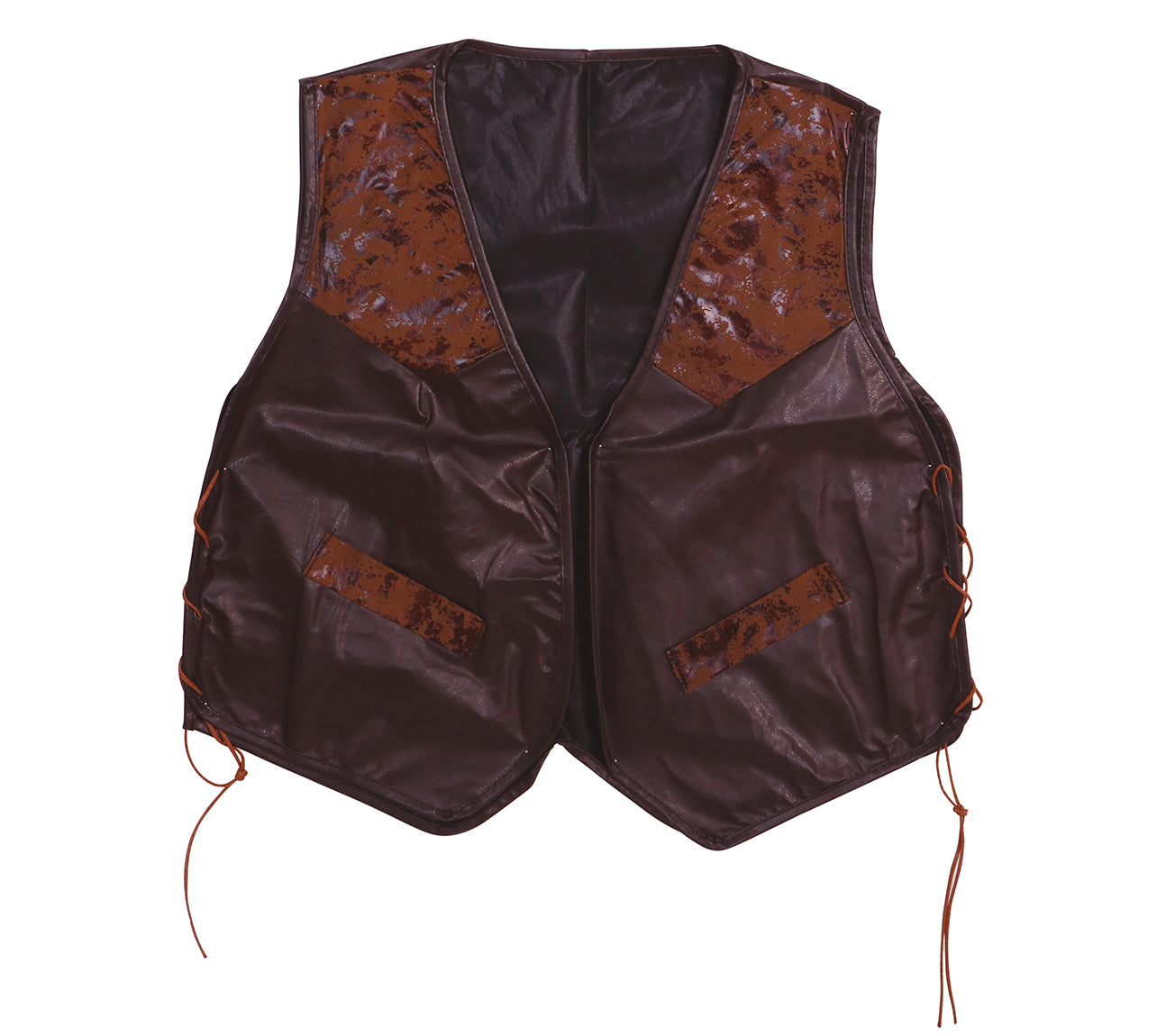 BROWN LEATHER LIKE SKIN VEST