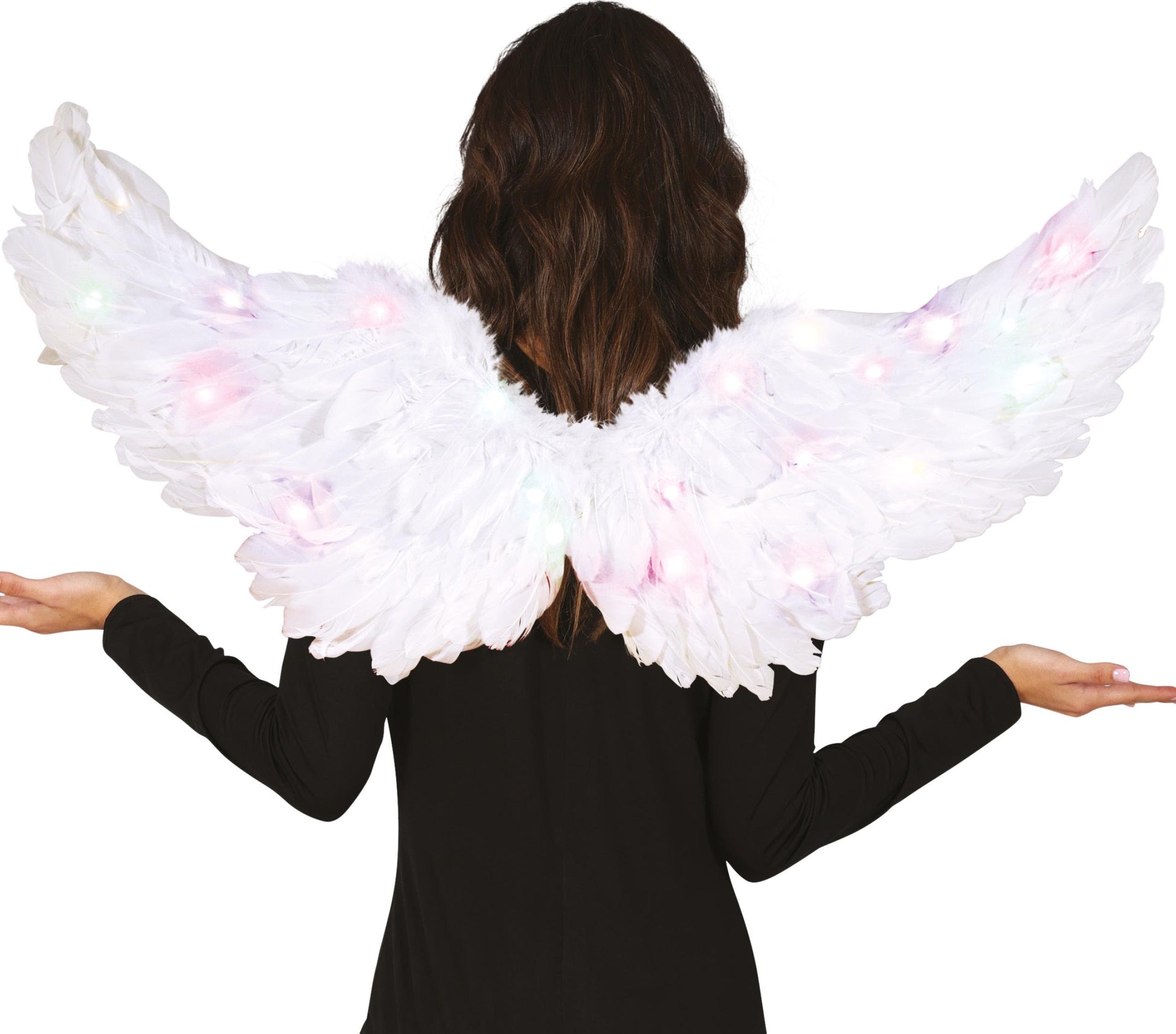 WHITE FEATHER WINGS WITH LIGHT 80X40 CM