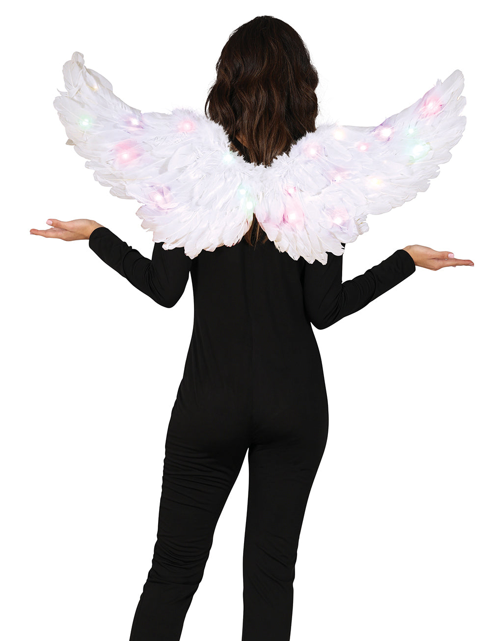 WHITE FEATHER WINGS WITH LIGHT 80X40 CM