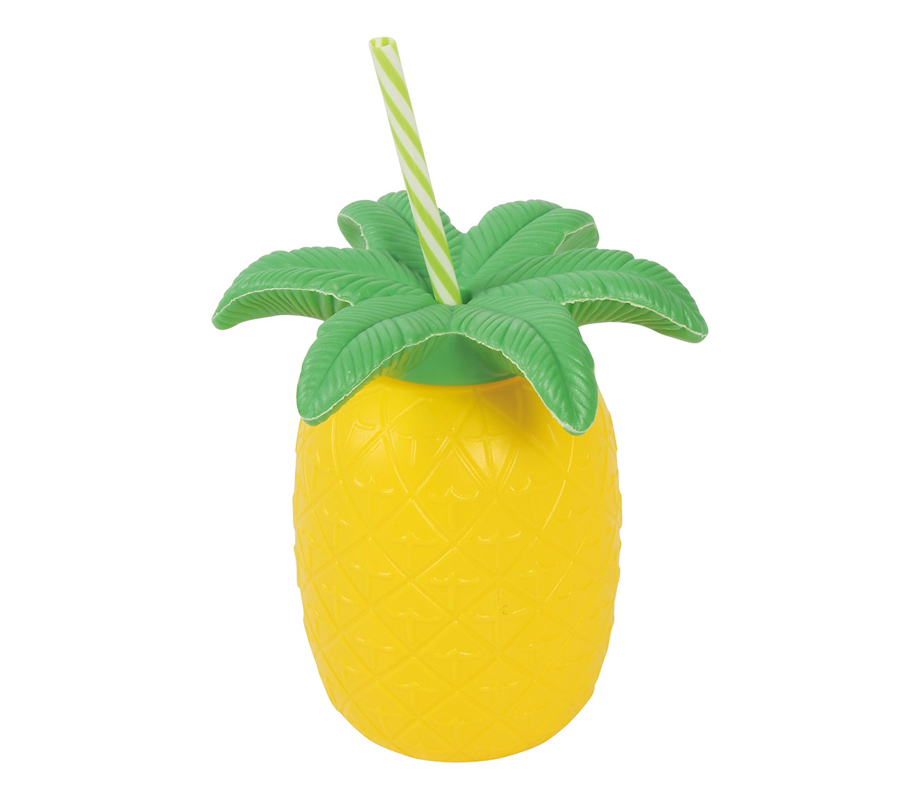 PINEAPPLE GLASS WITH STRAW 16 CMS.