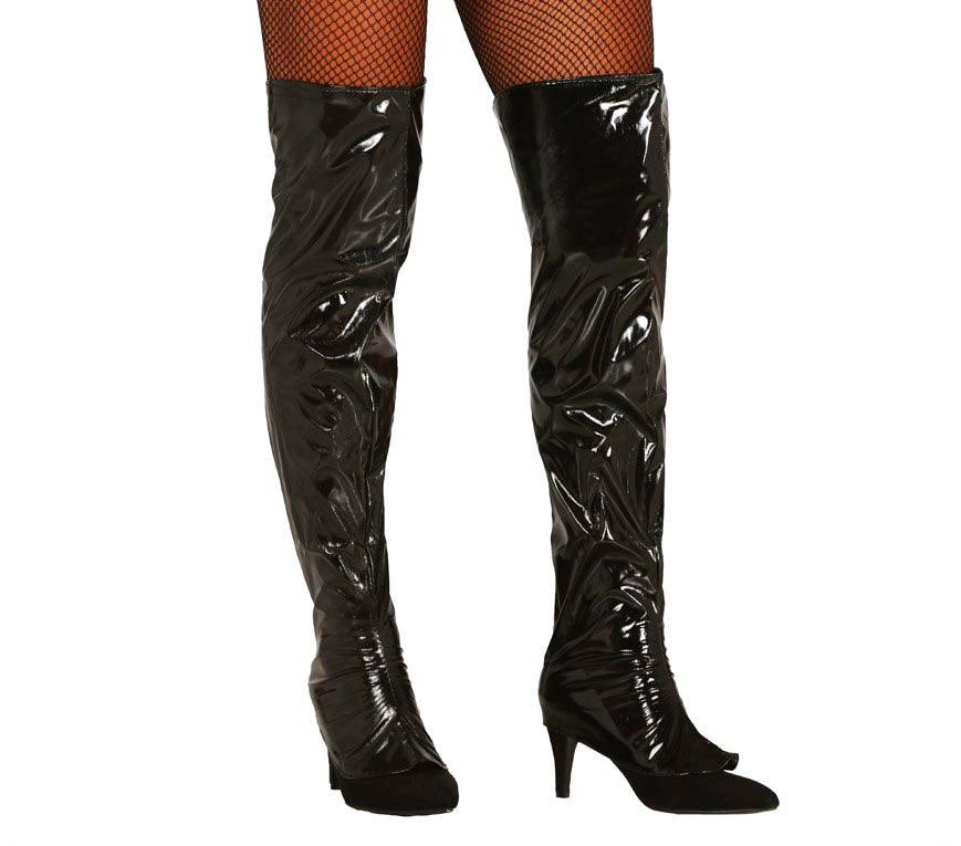 BLACK BOOT COVERS, 60 CMS – Fancy Dress Town