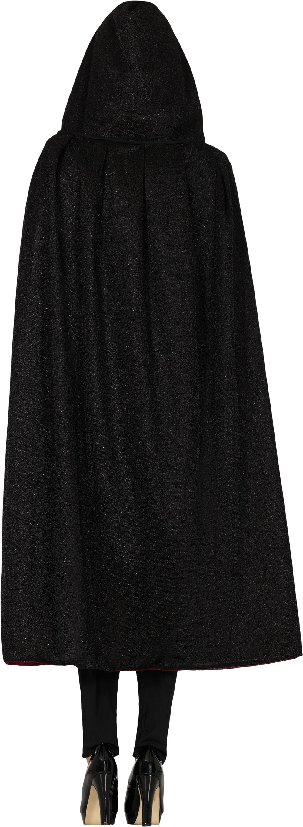 SPARKLY RED CAPE WITH HOOD 120 CM