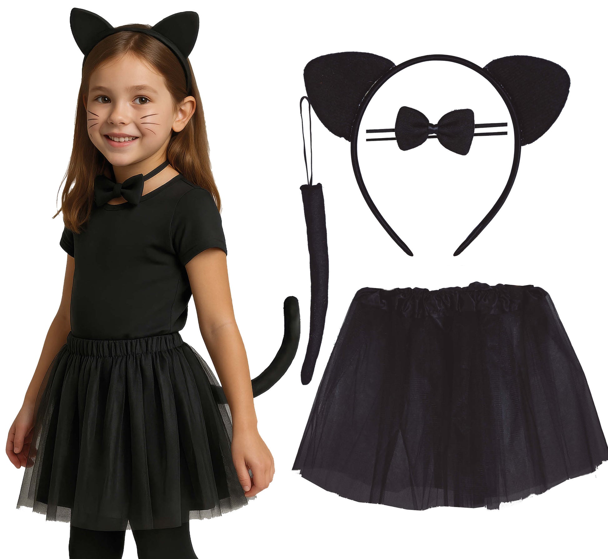 BLACK CAT SET FOR CHILDREN 30 CM