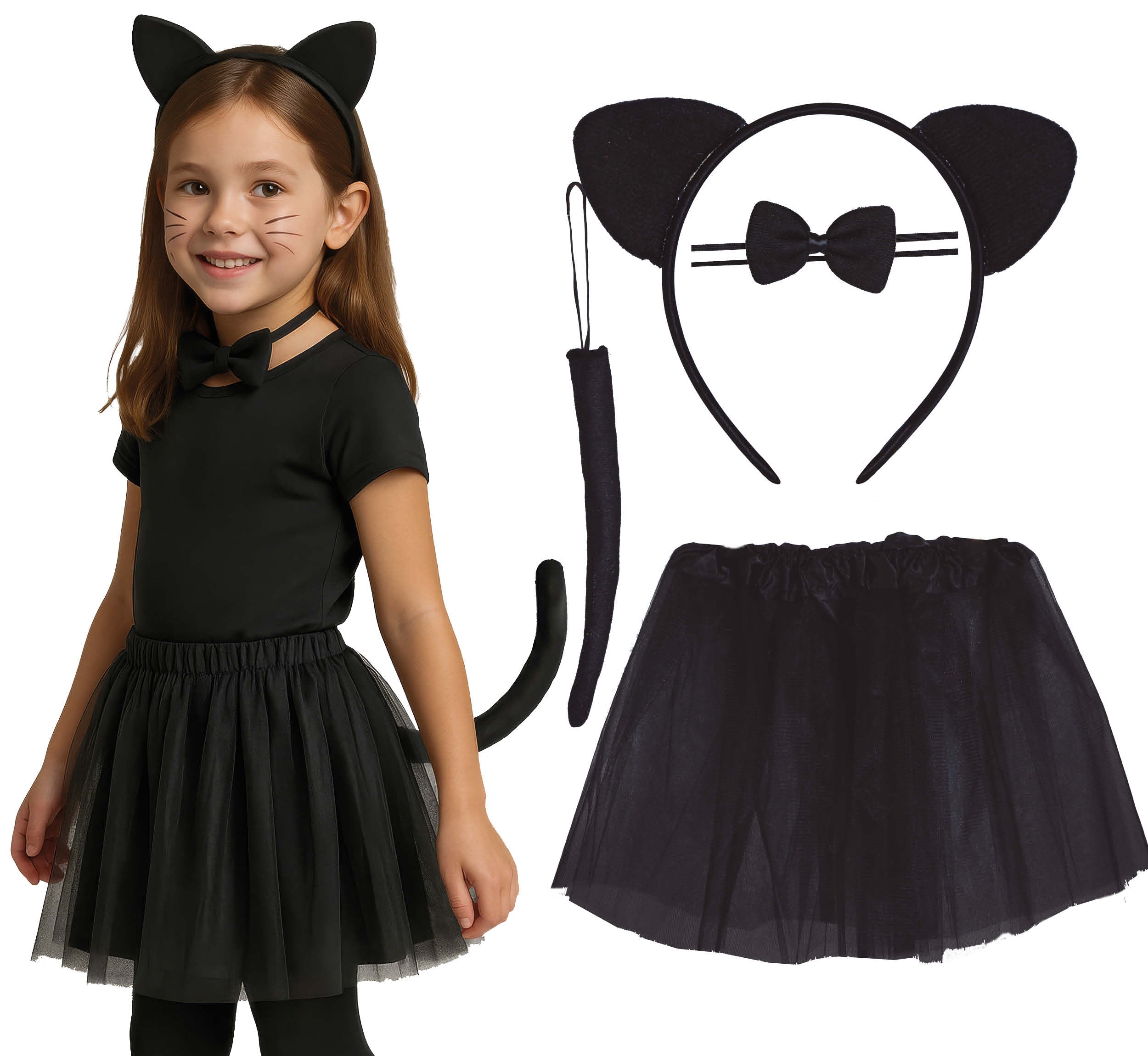 BLACK CAT SET FOR CHILDREN 30 CM