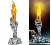 SKULL CANDLE HOLDER WITH LED CANDLE 15 CMS