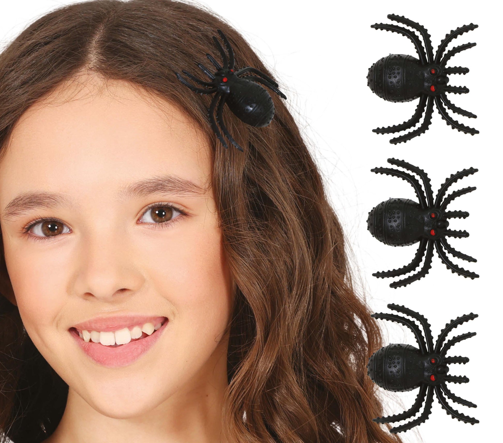 SET 3 SPIDERS WITH HAIR CLIPS 3 CM