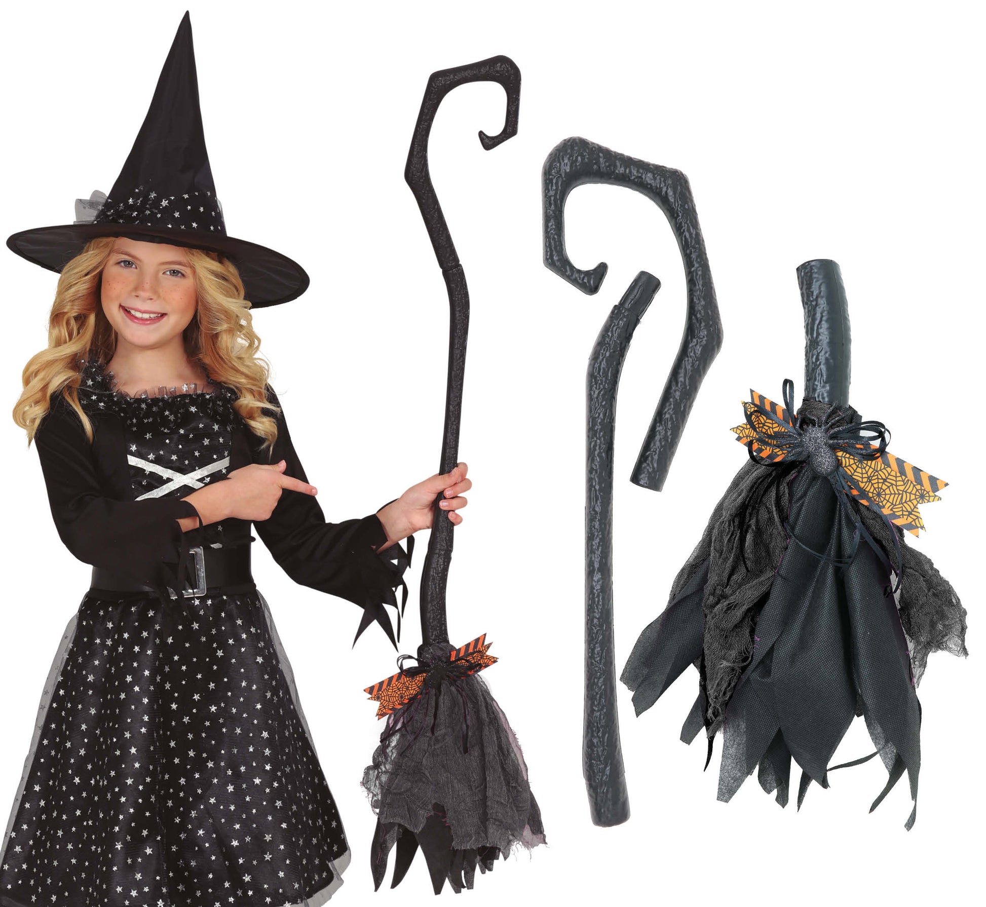 DETACHABLE WITCH BROOM 90 CMS