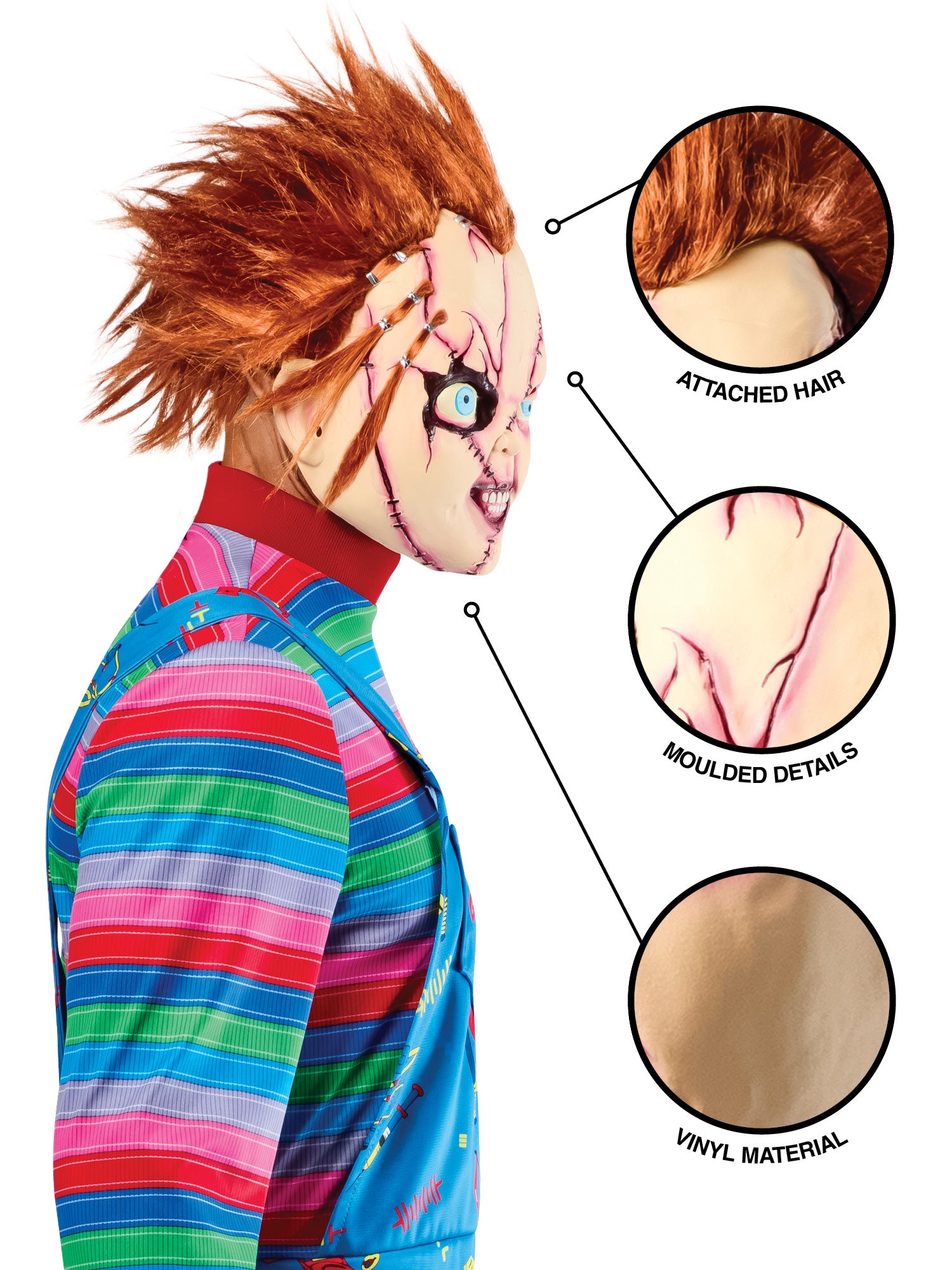 Chucky Stitched Up 3/4 Mask 3