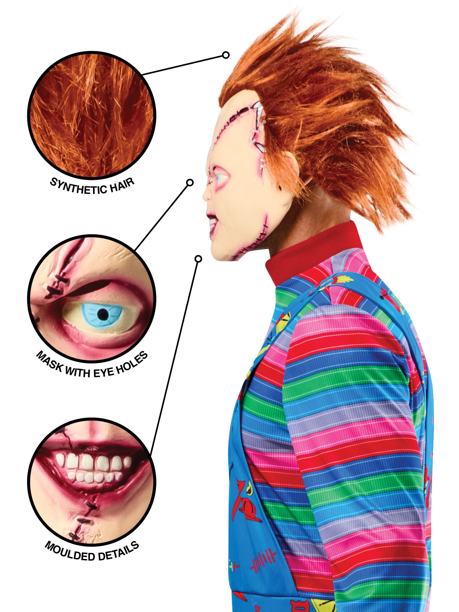 Chucky Stitched Up 3/4 Mask 4