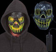 BLACK SMILING MASK WITH LIGHT, PVC