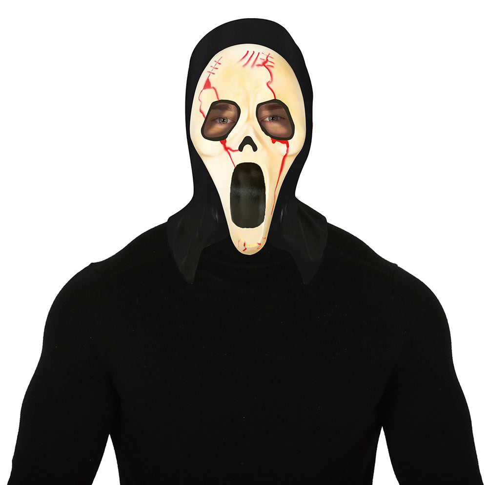 BLOODY KILLER MASK WITH HOOD PVC