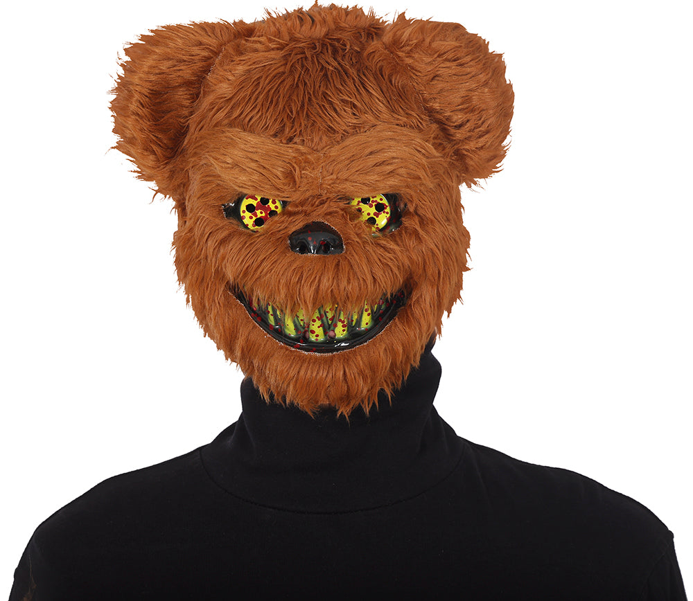 HORROR BEAR MASK WITH FUR,PVC