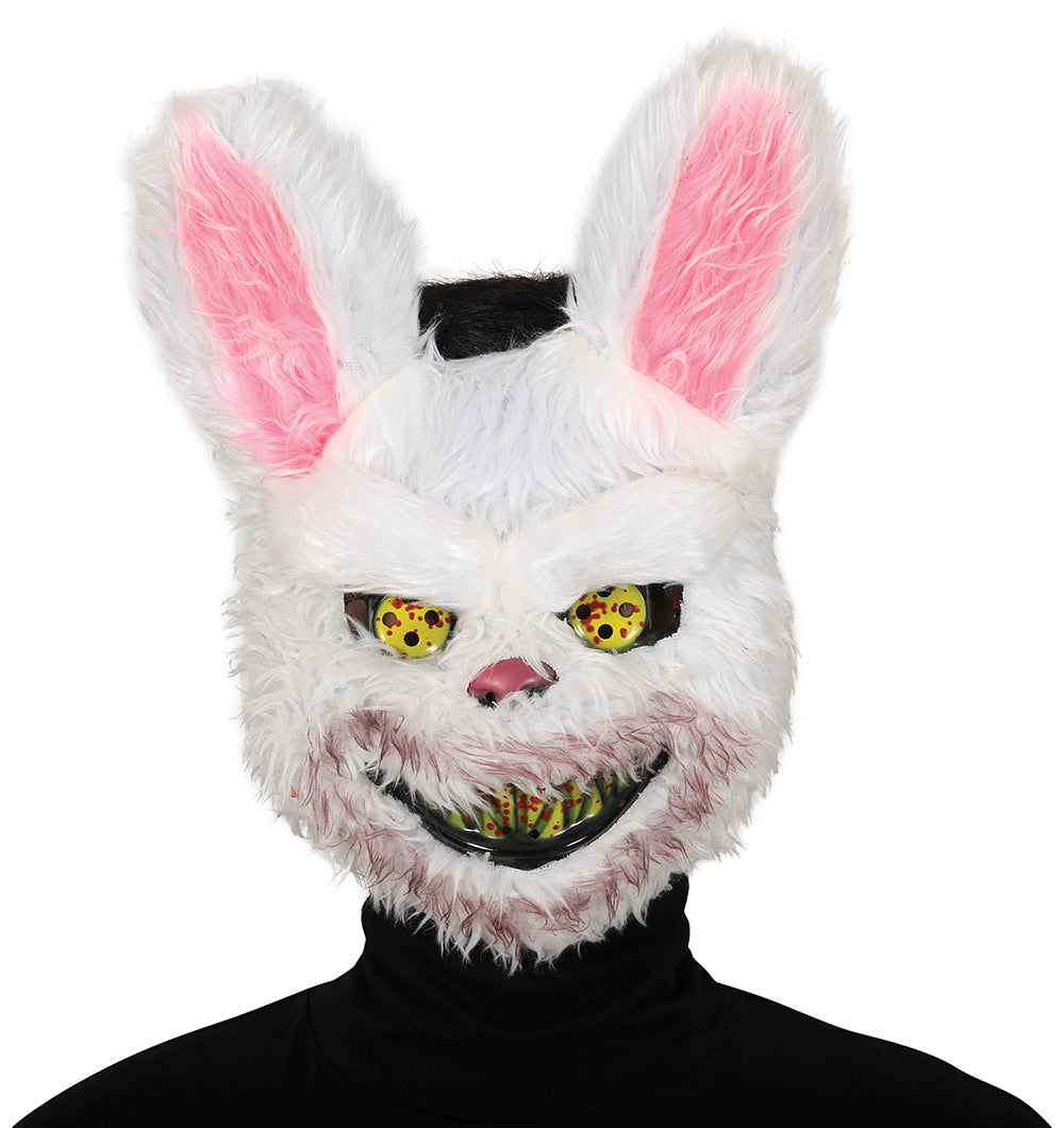 HORROR RABBIT MASK WITH FUR, PVC
