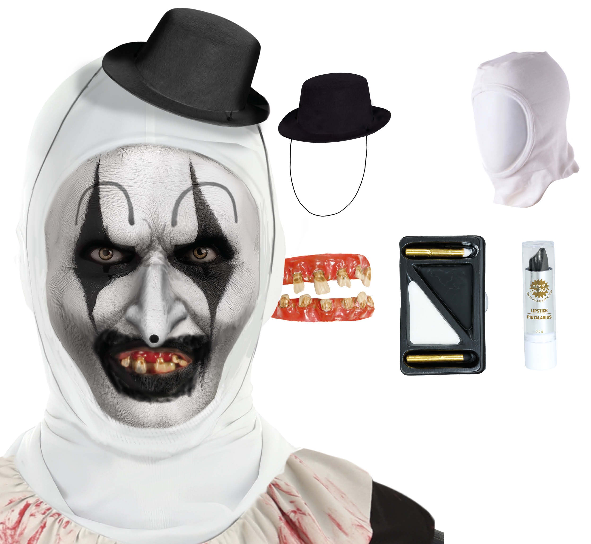 HORROR CLOWN SET, 5 ARTICLES