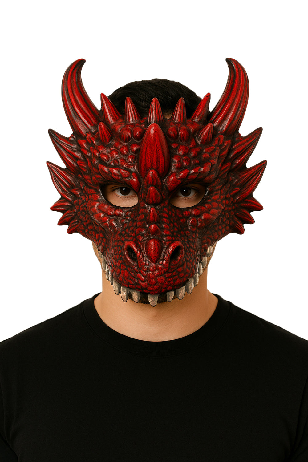 HALF DRAGON MASK, FOAM, RED
