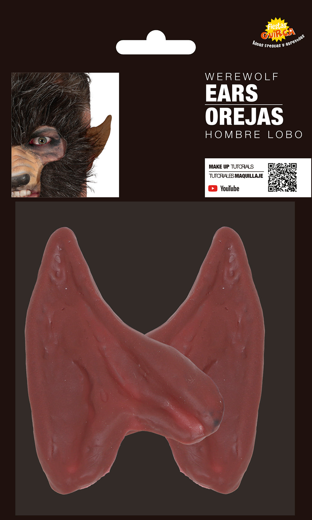 BROWN WEREWOLF EARS LATEX