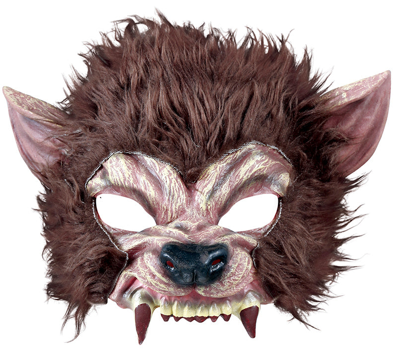 HALF MASK WOLF WITH HAIR, LATEX