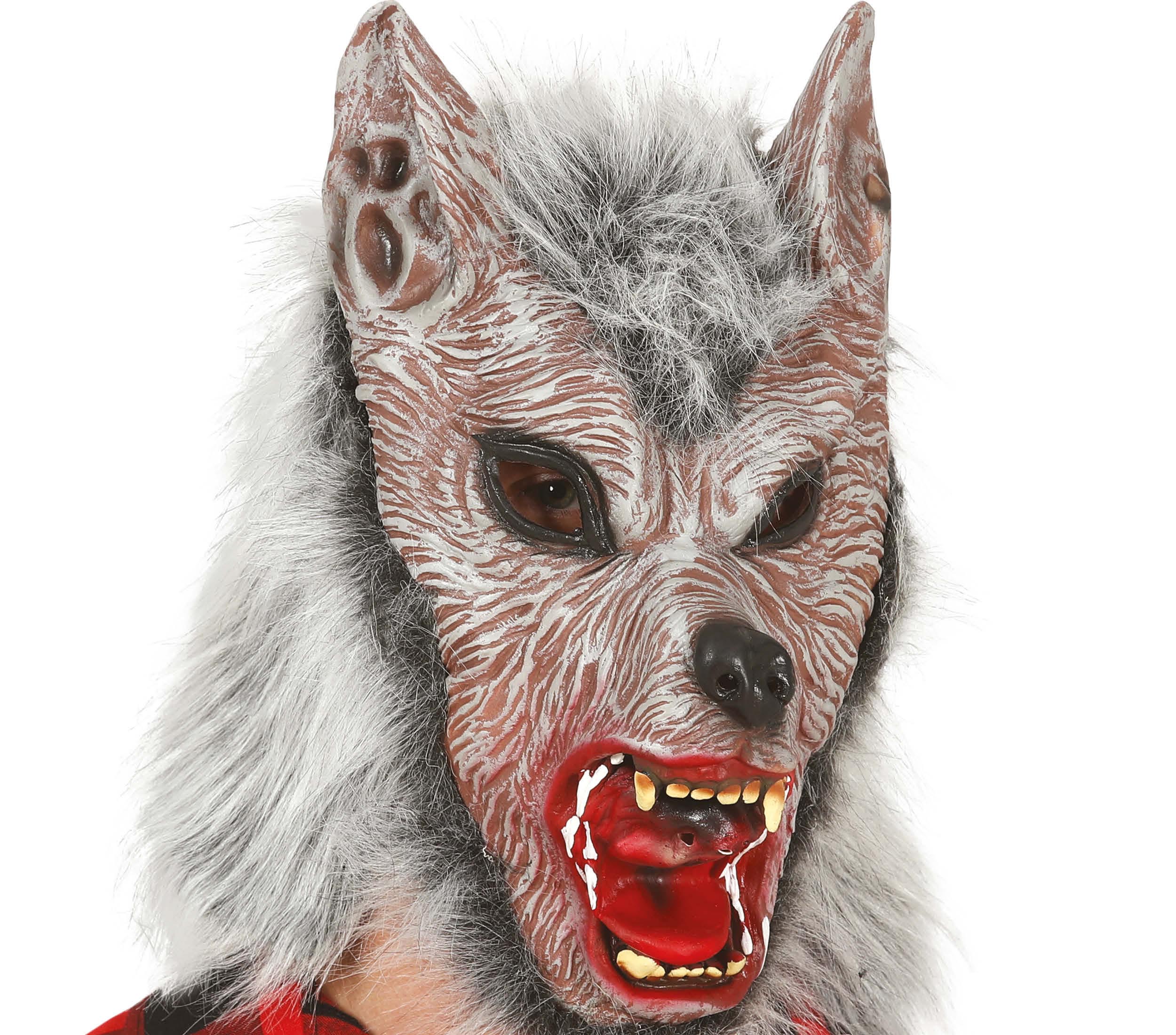 WOLF MASK WITH HAIR, LATEX