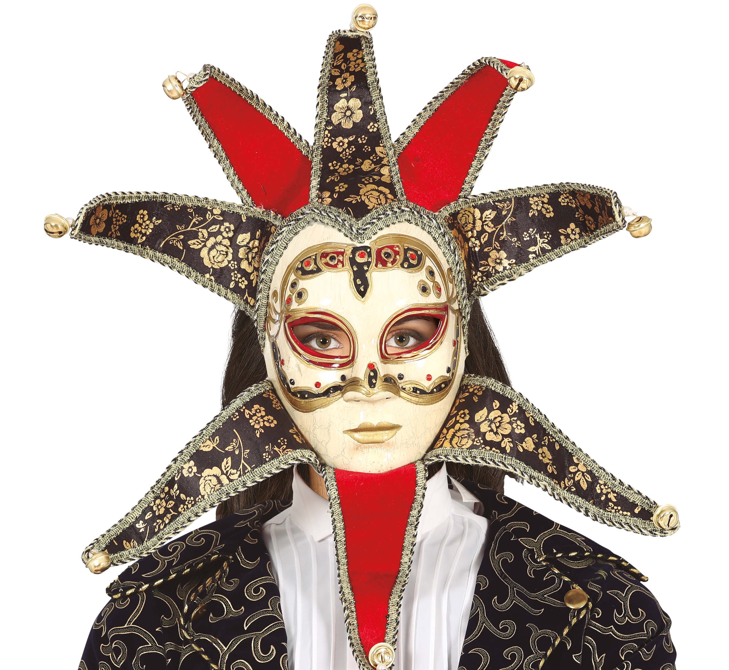 RED WOMAN VENETIAN MASK