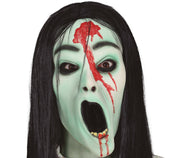 GIRL GHOST MASK WITH HAIR, LATEX