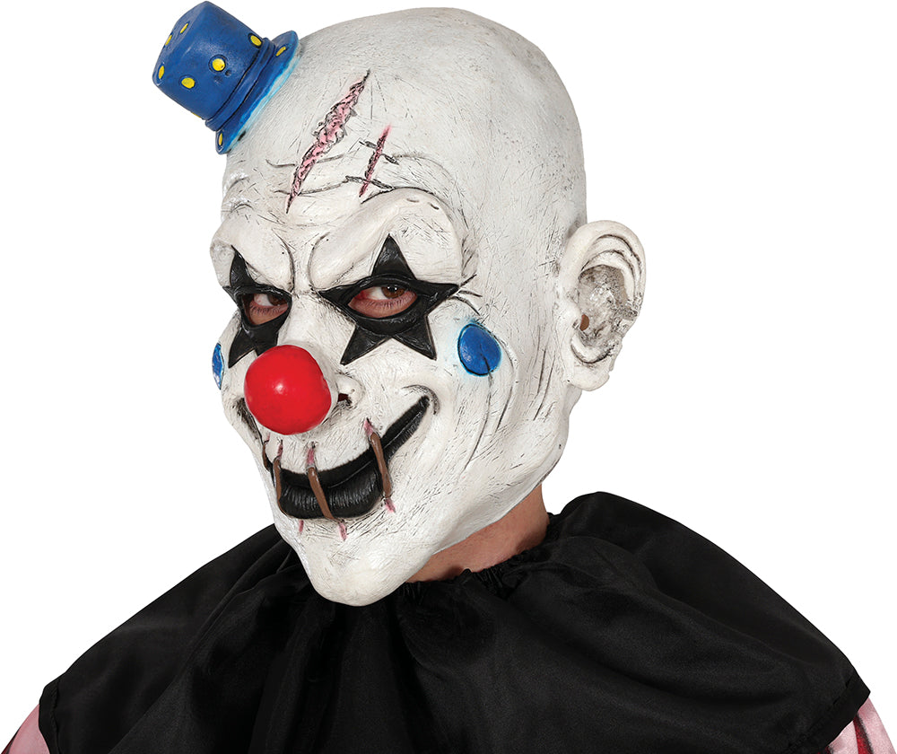 CLOWN MASK WITH MINI HAT LATEX