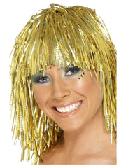 Cyber Tinsel Wig, Gold - 1